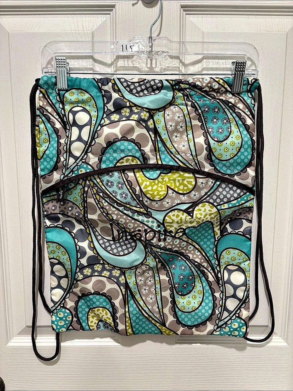 Thirty-One Gifts All In Cinch Sack Paisley Backpack Blue & Brown